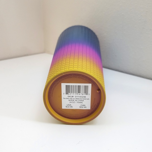 Starbucks 2023 Pride Tim Singleton Rainbow Grid Tumbler 24oz Venti Cup - Picture 4 of 4